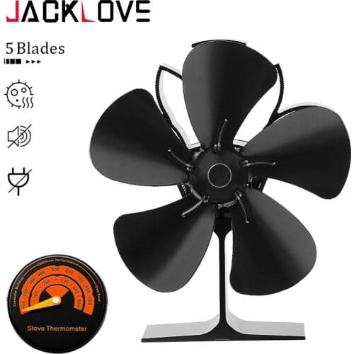 Winter Fireplace Fan 5 Blades Heat Powered Stove Fan Log Wood Burner Ecofan Quiet Home Fireplace Fan Efficient Heat Distribution