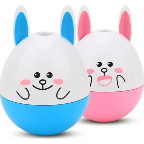 1Pc Creative Tumbler Pencil Sharpener Cute Cartoon Rabbit Sharpener For Student Pencil Cutter Manual Pencil Sharpener Stationery