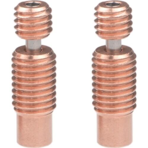 2PCS Heat Break Bi-Metal All-Metal 3D Printer Accessories Nozzle Throat for 1.75mm E3D V6 Heater Block(Threaded)