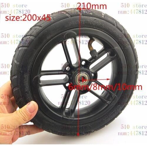 200x45 wheel 8 inch Castor Wheel with Tyre & Tube motorcycle parts electric scooter 6mm 8mm 10mm inner hole