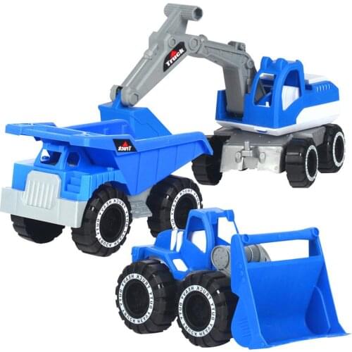 3PCS Construction Truck Vehicle Building Excavator Sand Truck Toys Beach Bunker Toys Childrens Boys Birthday Party Gifts