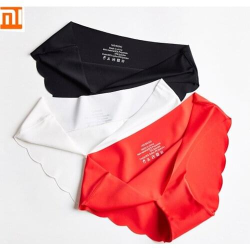 3pcs XiaoMi mijia ice silk sexy panties female S-2XL skin-friendly comfortable breathable high elastic briefs underwear women
