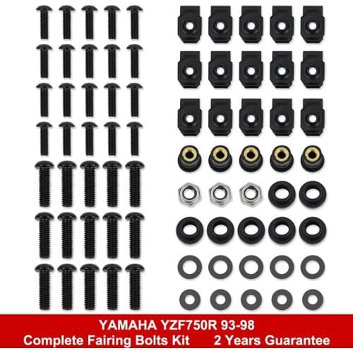 Fit For Yamaha YZF750R 1993-1998 Motorcycle Full Fairing Bolts Kit Covering Bolts Fairing Clip Speed Nuts Stainless Steel