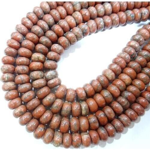 Natural Stone Red Brecciated Jaspers Rondelle Beads 4*6mm 5*8mm Spacer Beads For Jewelry Making Bracelet Accessories