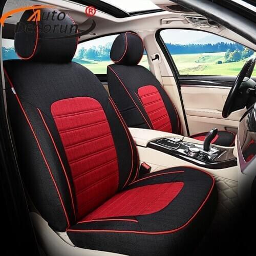 AutoDecorun Custom Exact Fit Flax Front & Rear Seat Covers for Ford Focus 3 Car Seat Cushion Covers Protectors Auto Accessories