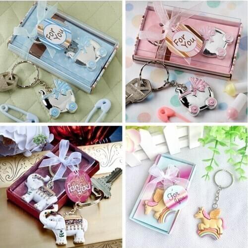 Baby Birthday Souvernir Keychain In Gift Box Newborn Christening Baptism Gift&Giveaways For Guest