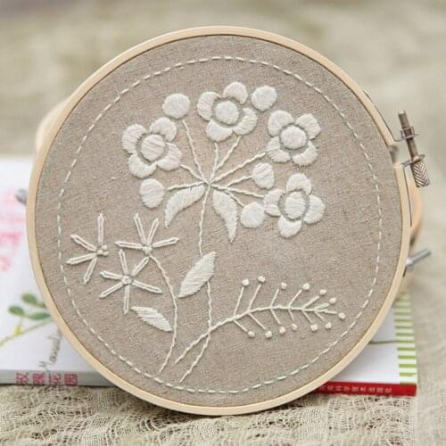 DIY Sewing Craft Set With Hoop Handmade Embroidery Kit Needlework Tools Flowers Pattern Suitable For Beginners #0