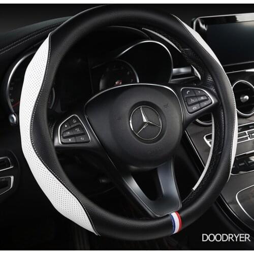 DOODRYER Carbon Fiber Leather Car Steering Wheel Cover For LADA Granta Kalina Vesta Niva Xray Priora