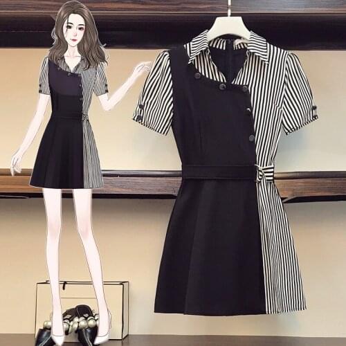 Kekeplus Elegant Women Patchwork Striped Official Dress Vintage Lady Proficial Work Wear OL Slim Dresses Oversized Clothes 18191