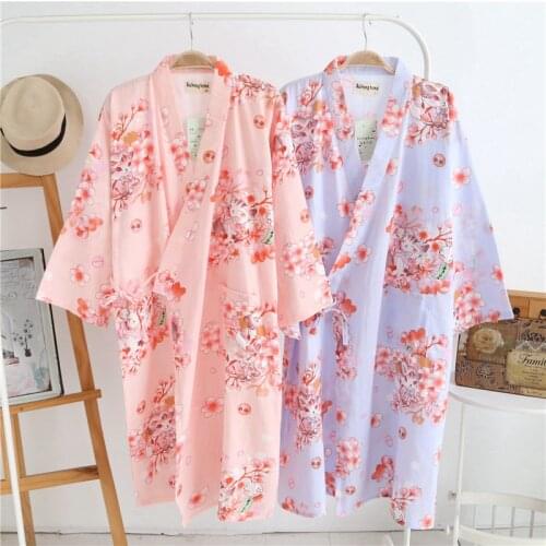 Bathrobe Wedding Womens Summer New Nightwear V-Neck Sexy Dressing Gowns Lady Kimono Sleepwear Home Dress Long-Sleeved Pajamas
