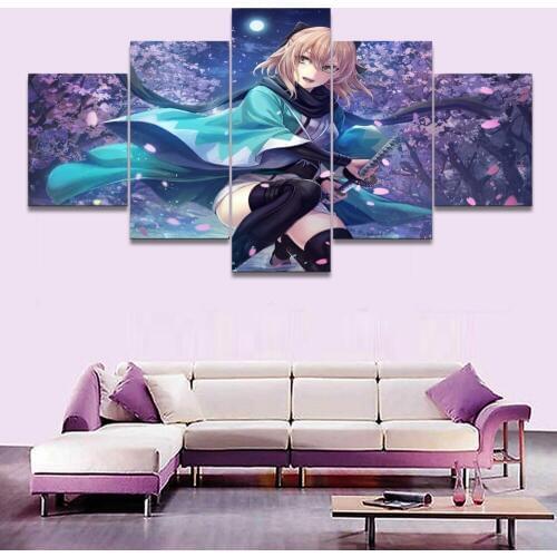 Painting Wall Art Decoration 5 Pieces Anime Fate Grand Order Sakura Saber Poster Home Decorative Girls Bedroom