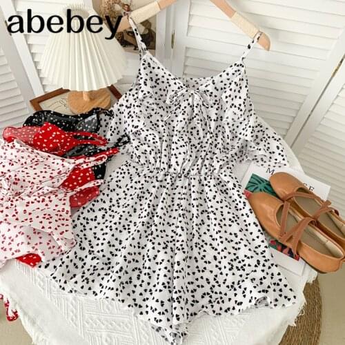 2021 New Summer Fashion All-match V-neck short sleeve Rompers waist slim irregular Ruffles off shoulder Rompers