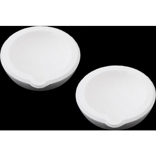 2xQuartz Silica Melting Crucible Dish Pot Cup for Gold Silver 100g 4.5x1.7cm