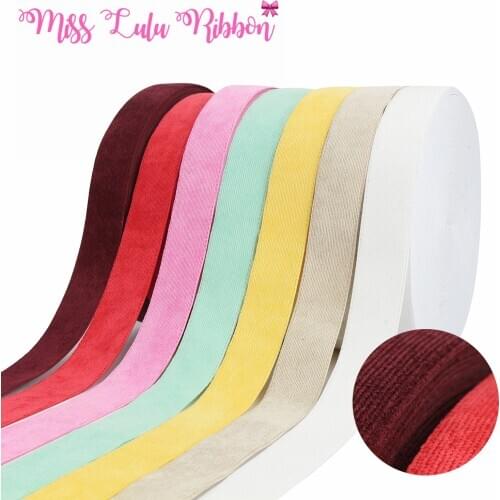38mm Corduroy Fabric Ribbon DIY Hair Bow Tie Accessories Satin Handmade Tape Webbing 50 Yards