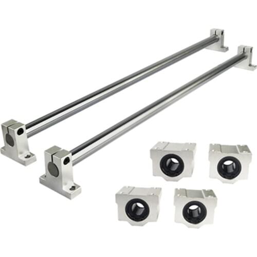 Optical Axis Linear Rail Shaft OD 8 10 12 mm 100-600mm + SCS8UU SCS10/12UU Linear Bearing Blocks + SK8 10 12 Bearing Support