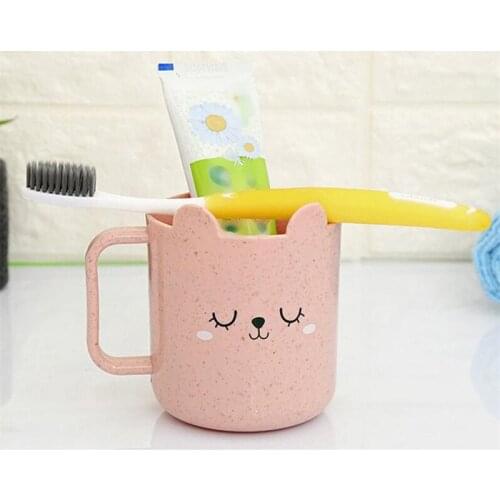 Cartoon Expression Mouthwash Cup Reusable Eco-Friendly Water Cups Kids Milk Drink Cup Home Bathroom Travel Child Toothbrush Cup