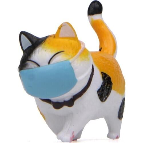 Cartoon Face Cover Fat Cat Mini Model Figurine Ornament Micro Landscape Decor Animal Landscape Home Decor