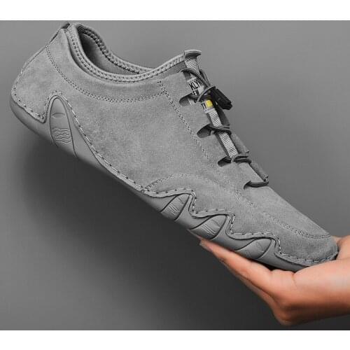 Men Shoes Sneakers Casual Suede Leather Shoes Lace Up Driving Moccasins Autumn Fashion Mens Shoes Rubber Sole