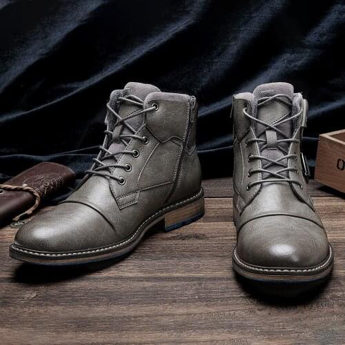 Mens leather boots Size 7-13 WOOTTEN brand 2021 comfortable fashion shoes for men #AL622