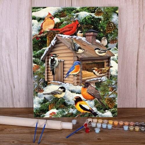 Animal Bird Painting By Numbers Package Acrylic Paints 50*70 Canvas Painting Home Decoration Crafts For Adults Handiwork Art