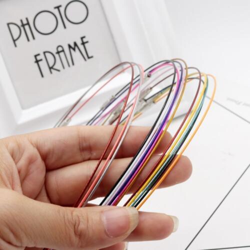 Wholesale 10pcs/lot 1mm Steel Wire Cable Cord Rope Chain Choker Necklace Jewelry DIY Cords Findings 18" Mixed Colors