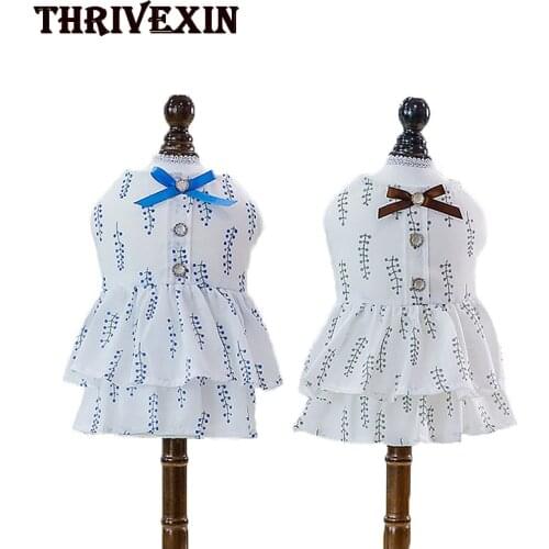 Pet Princess Dress Ladies Dress Dog Pet Clothes Dress Sweet Cute Skirt for Small Dog Girl Princesses Shirts Pet Apparel Sundress