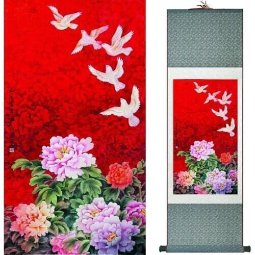 Birds and flower Art Painting Home Office Decoration Chinese scroll painting birds painting 19081712