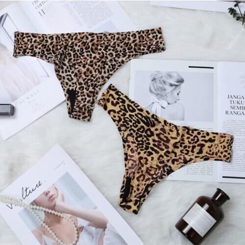 Sexy Leopard Woman Panties Cotton Crotch Underwear Colored Thongs Womens Seamless Underpants Breathable Female Calcinha Lingere