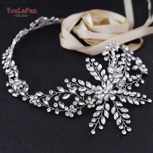 TOPQUEEN SH242 Wedding Sash Belt Formal Dress Belts Bridesmaid Belt Sash Rhinestone Applique Belt for Dresses Bridal Sash Belt