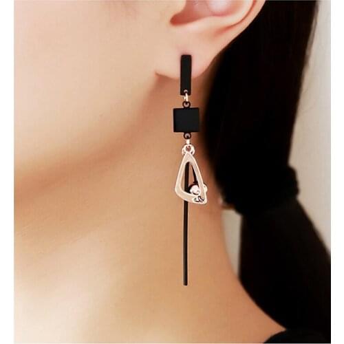 Women Fashion Brand Jewelry Geometric Alloy Simple Dangle Drop Earrings Vintage Ethnic Long Tassel Earrings For Women