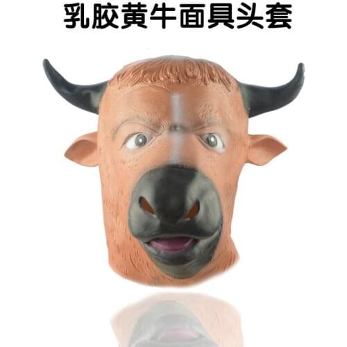 Adult Milk Cow Latex Rubber Mask Fancy Dress Costume 06