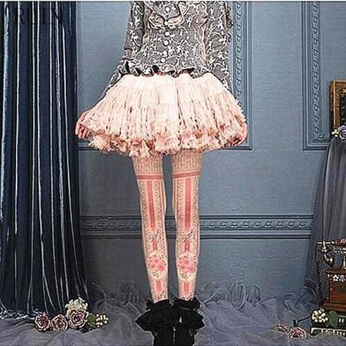 RUIN women 's tights Flowers series printed pantyhose female girl tights