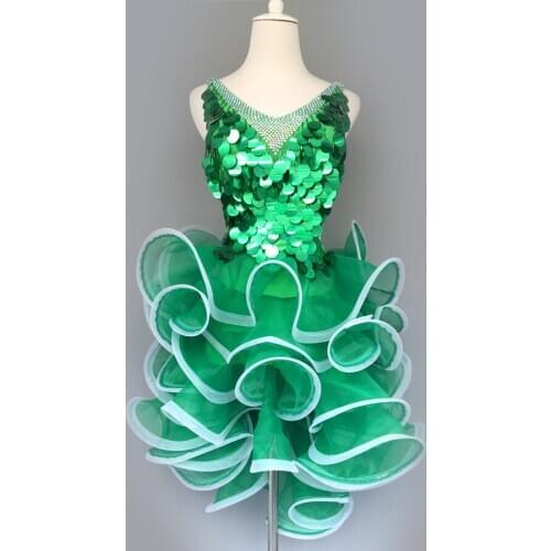 New style Latin dance costume sexy senior sequins diamond latin dance dress for women latin dance compeititon dresses S-4XL