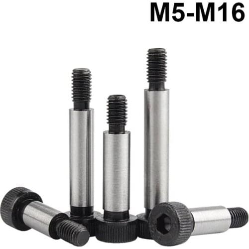 1/2Pcs Black Grade 12.9 Hex Hexagon Socket Cap Head Shoulder Screws Convex Bolts Thread diameter M5-M16 Length 10-150mm