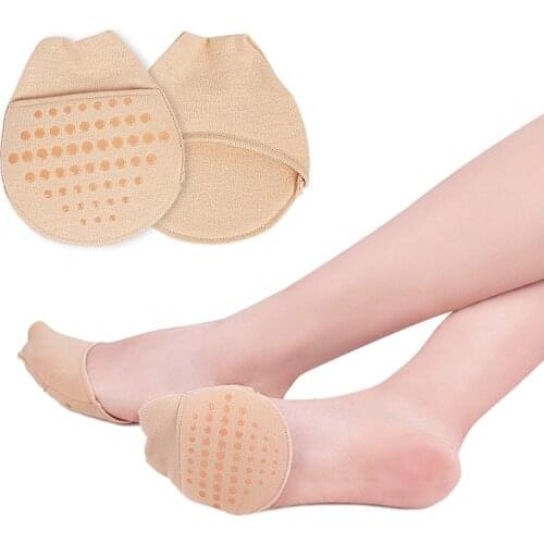 1Pair Forefoot pad Women Socks Invisible Female Summer Cotton High-heeled Short Half Palm Shallow Port On-slip Open Toe Socks