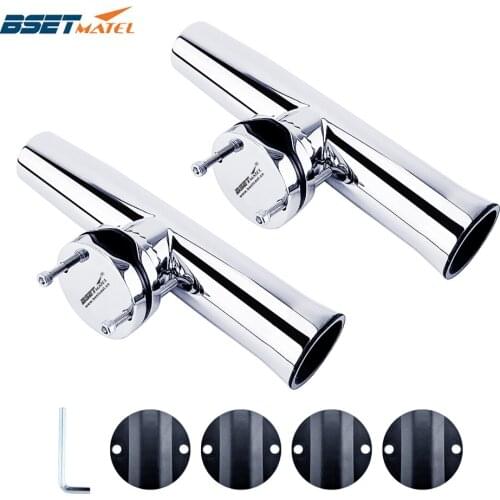 2X Stainless Steel 316 Fishing Rod Rack Holder Rest Pole Bracket Support Rail Mount for 25 to 51mm Rail Marine Boat Accessories