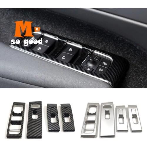 2017 2018 2019 For Volvo XC40 T5 Car Armrest Door Window Glass Lift Control Switch Cover Trim ABS Carbon Fibre/Matte Accessories