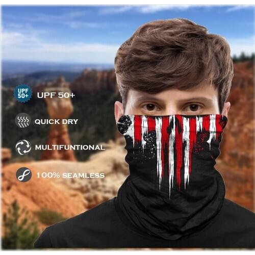 3D Punisher Mask Seamless Bandana Army Military Facemask Sport Neck Gaiter Warmer Multifunctional Headwear Balaclava Bicycle Men