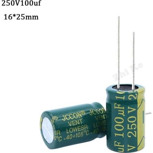 5PCS/LOT 250V 100UF 16*25 high frequency low impedance aluminum electrolytic capacitor 100uf 250v 20% 105C