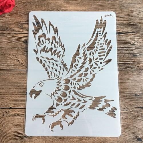 A4 29 * 21cm creative animal eagle DIY stencil wall painting scrapbook coloring photo album decorative paper card template