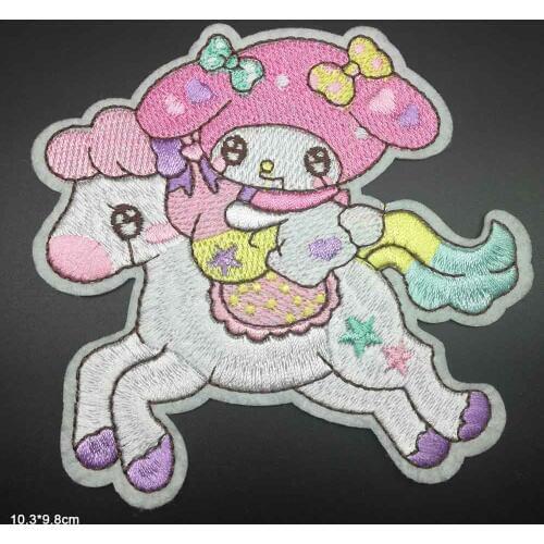 Lovely Cartoon Girl With Pink Hat Iron on Embroidered Cloth Patch For Girls Boys Clothes Stickers Apparel Garment Accessories