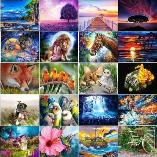 DIY 5D Diamond Painting Animal Landscape Round Diamond Mosaic Home Decoration Embroidery Pattern Hand Embroidery New Year Gift