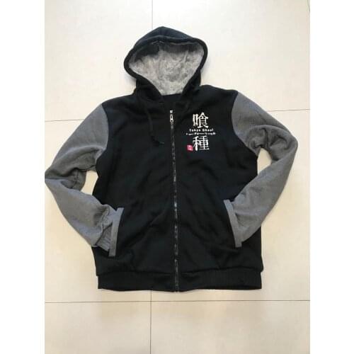 Anime Tokyo Ghoul Hoodie Ken Kaneki Print Sweatshirt Cosplay Thick Warm Hoody Mens Cotton Fleece Coat Drop Shipping