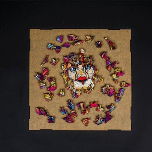 Hell Grade Animal Alien Wooden Puzzle Irregular 3D Puzzle Lion Koala Tiger Groundhog Design Dragon Puzzle Gift Christmas Gift