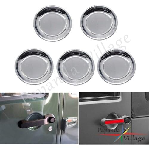 Car Accessories Silver Door Handle Bowl Recess Cover Guards Trim Stickers Custom for Jeep JK Wrangler 4-Door 2007-2016 2017