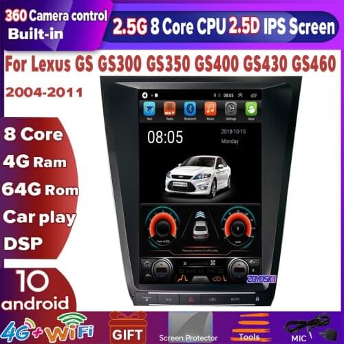 Android 12.8inch Vertical Tesla Style Car GPS DVD multimedia Radio Navigation Player for Lexus GS GS300 GS350 GS400 GS430 GS460