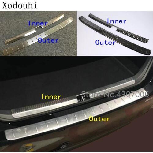 Car Stainless Steel Inner Outside Rear Bumper External Trim Plate Inner Trunk For Toyota New Camry XV70 2017 2018 2019 2020