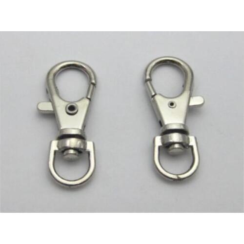 Free Ship 500pcs Silver Tone Lobster Swivel Clasps for Key Ring bag dangles 38mm