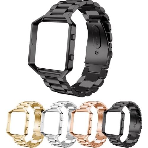 For Fitbit Blaze Bands With Frame Stainless Steel Watch Straps Replacement Accessory Band For Fitbit Blaze Smart Fitness Watch