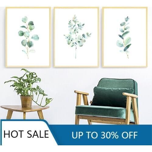 Eucalyptus Wall Art Canvas Painting Posters and Prints Floral Leaf Botanical Greenery Leaves Green Wild Aesthetic Home Decoratio